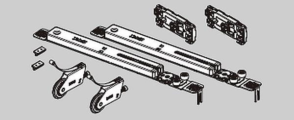 Комплект DTC TRACK-PRO CS для AL профиля (2 ролика+2 доводчика) W>700мм  5-15кг (0CS001A)