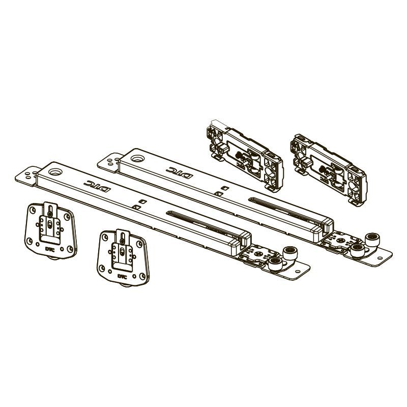 Комплект DTC TRACK-PRO CS для дерев. дверей (2 врез.ролика+2 доводчика) W>700мм 15-30кг (0CS003B)
